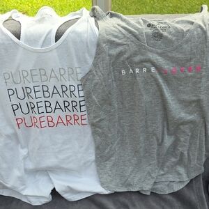 Pure Barre White and Gray Tank Tops Athletic Wear